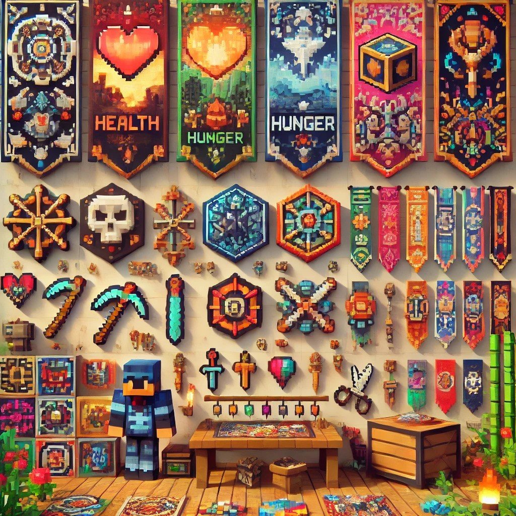 minecraft: bedrock edition (2011) game icons banners